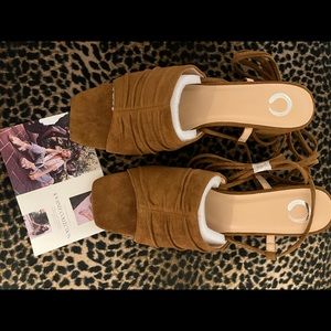 Journee Collection wrap around lace heeled sandals. SEXY!!